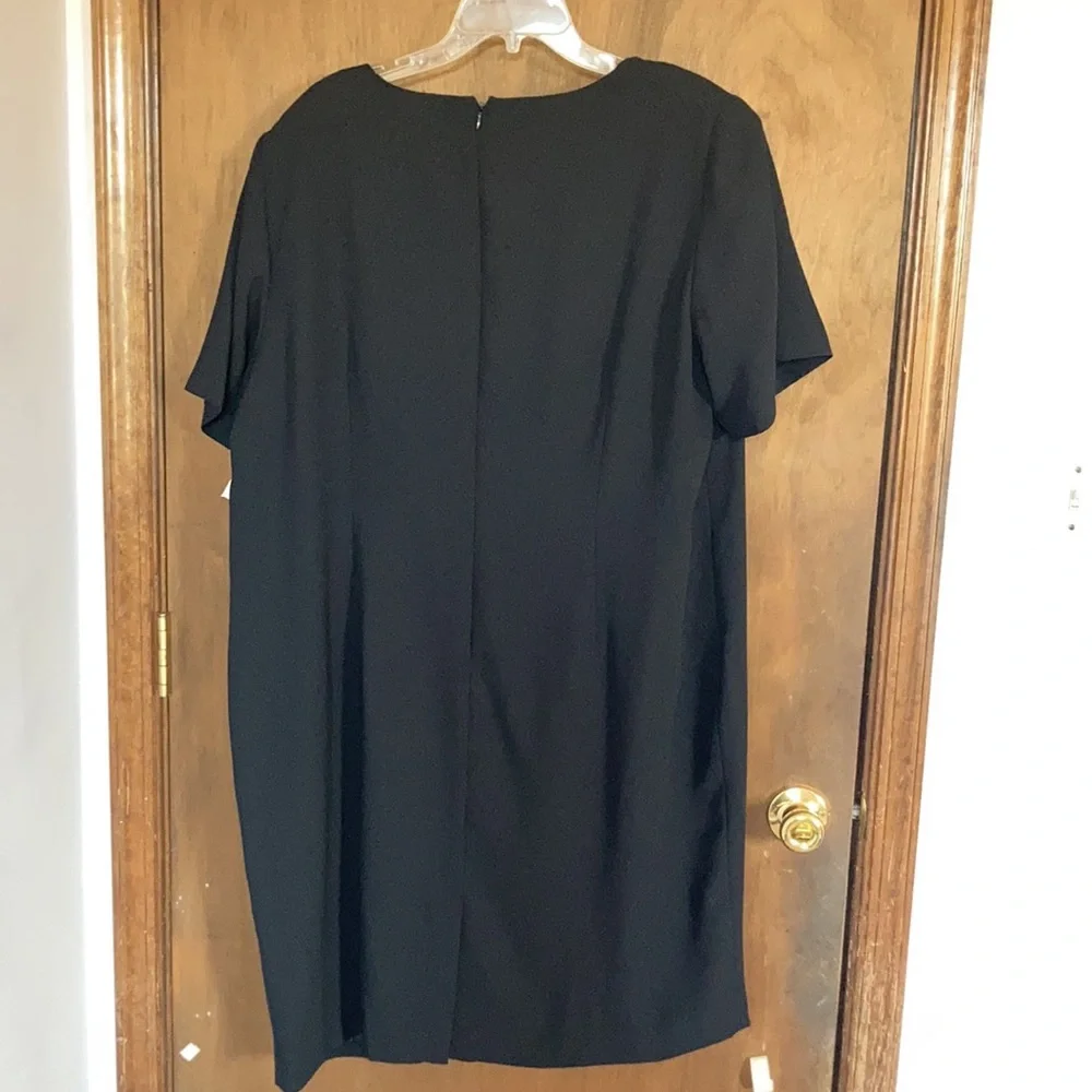 Vintage Worthington woman lined black dress w shoulder pads 22WP - Picture 6 of 11